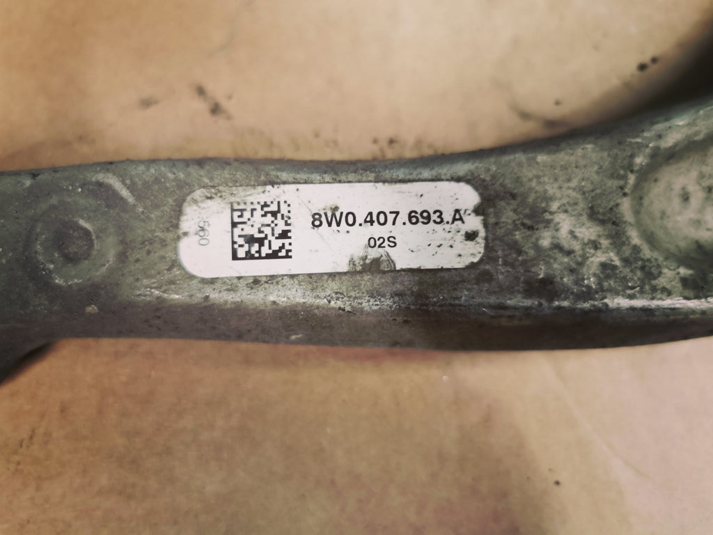 16-19 AUDI A4 B9 GENUINE OEM FRONT LEFT CURVED CONTROL ARM 8W0407693A