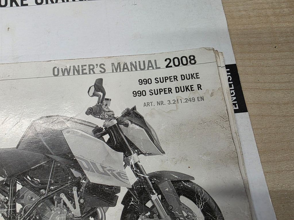 Genuine Owners & Parts Manual KTM Super Duke 990 2008