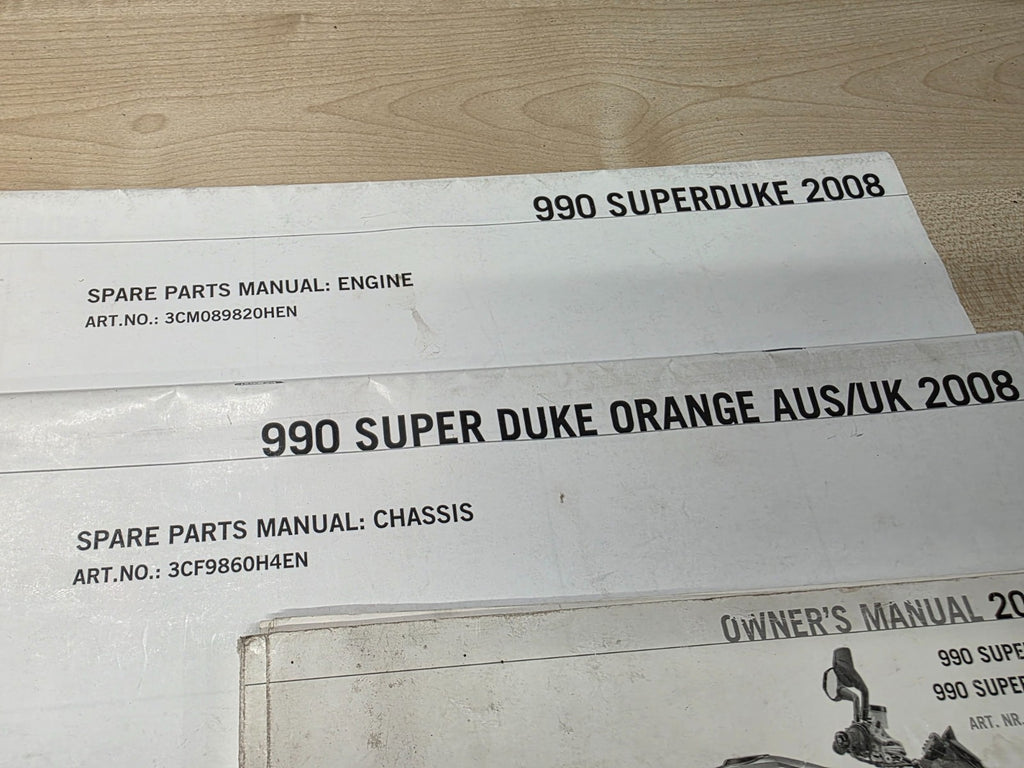 Genuine Owners & Parts Manual KTM Super Duke 990 2008