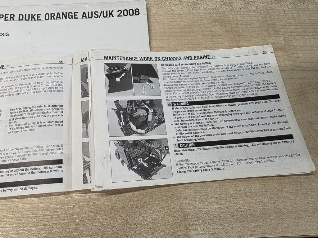 Genuine Owners & Parts Manual KTM Super Duke 990 2008
