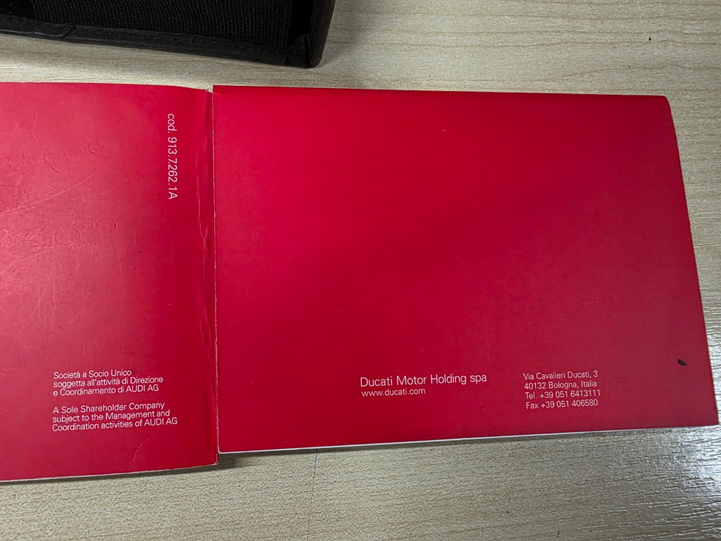 Genuine Owners Manual Ducati Monster 821 Document Service Book Folder