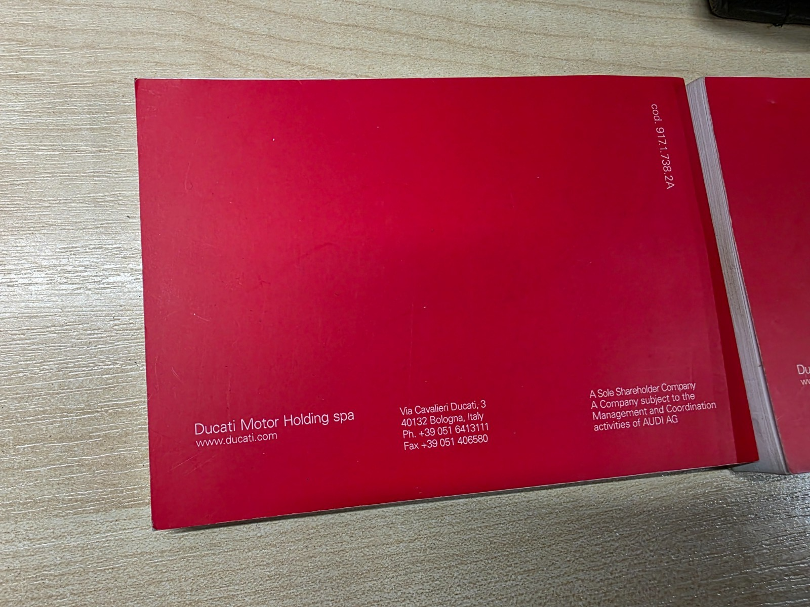 Genuine Owners Manual Ducati Monster 821 Document Service Book Folder