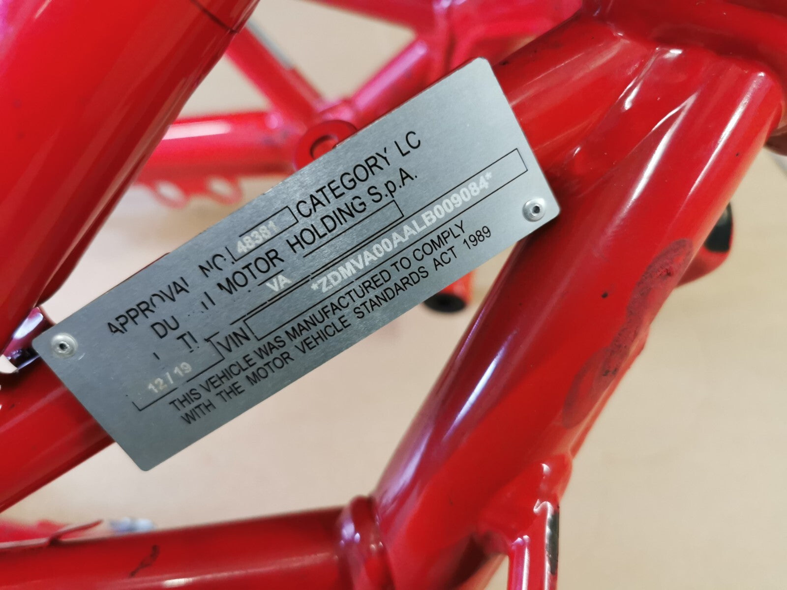 Main Frame Chasis in Red Ducati Supersport 939 2018 (2017 - 2021)