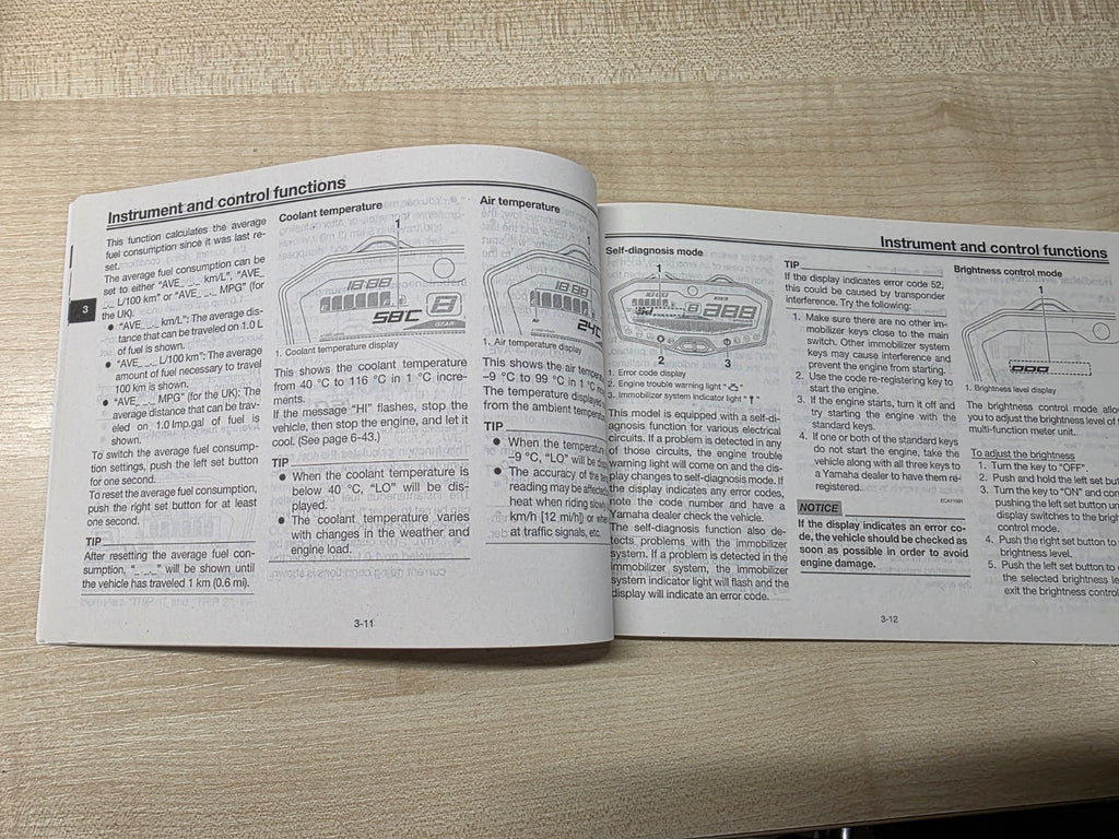 Yamaha MT 07 2016 - Genuine Owners Manual 1WS2819E3