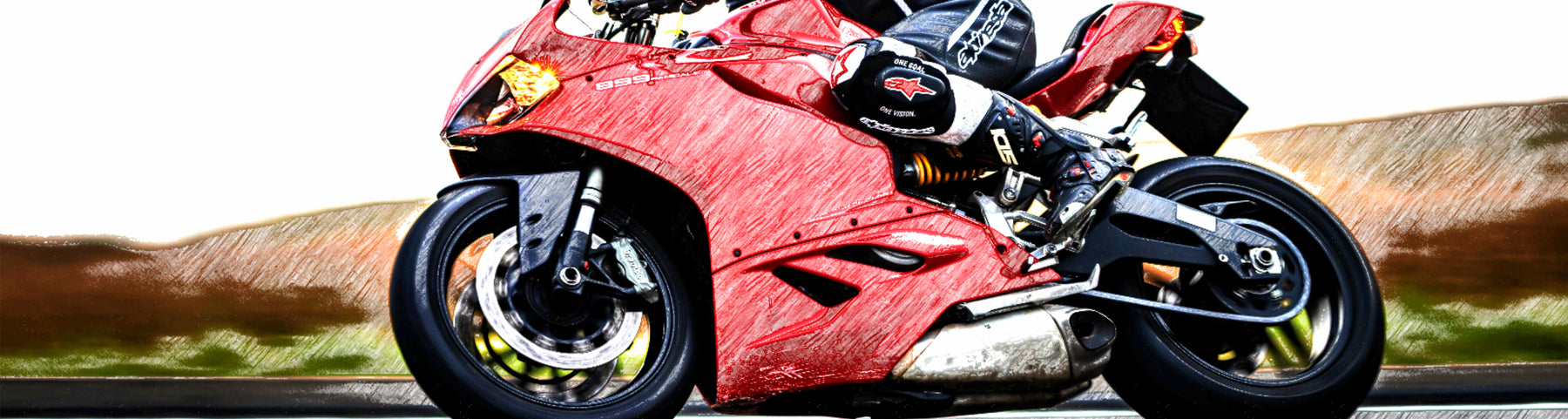 Motorcycle on track — genuine used OEM parts, sourced in the UK